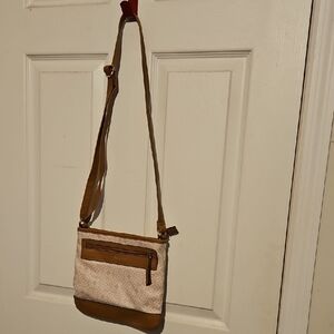 Rosetti Crossbody Shoulder Bag in Cream and Tan